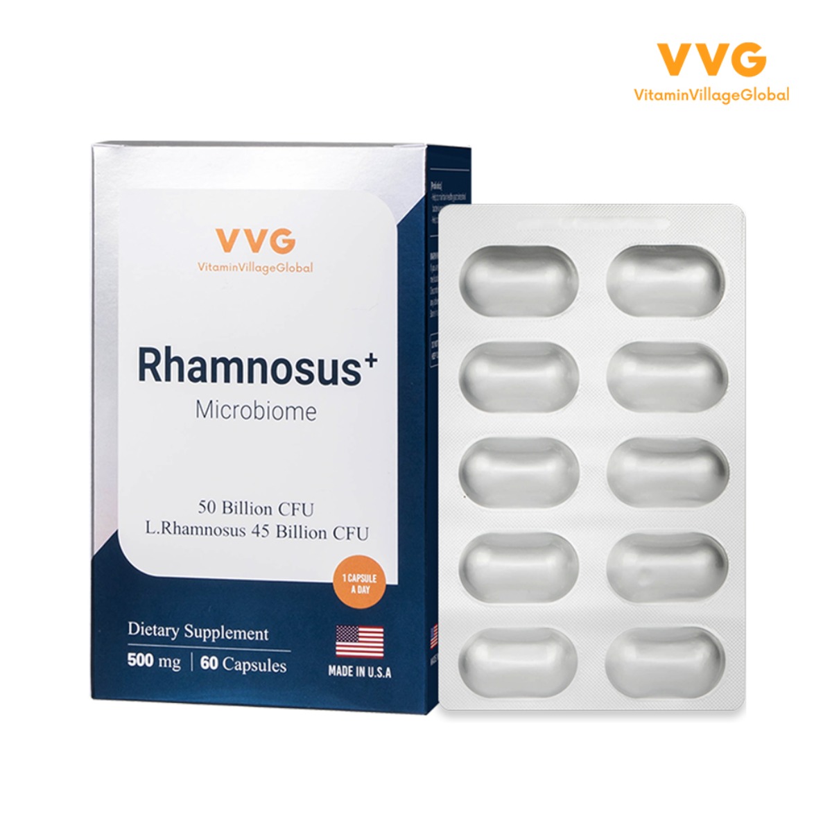 비타민마을 미국직수입 람노서스 플러스 마이크로바이옴 60캡슐 (2개월분) LGG유산균 프로바이오틱스